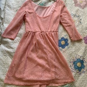 Long sleeve pink dress